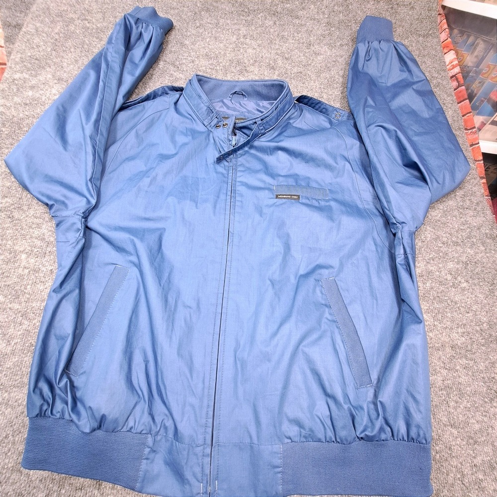 Members Only Iconic Racer Jacket Mens XL Blue Bomber Full Zip Lightweight Coat